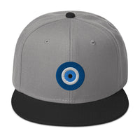 The Evil Eye Classic Embroidered Flat Bill Cap embroidered snapback hat, product image 1