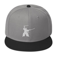 Samurai Two Sword Technique Embroidered Flat Bill Cap embroidered snapback hat, product image 31