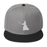 Ronin Samurai Warrior Swordsman Embroidered Flat Bill Cap embroidered snapback hat, product image 31