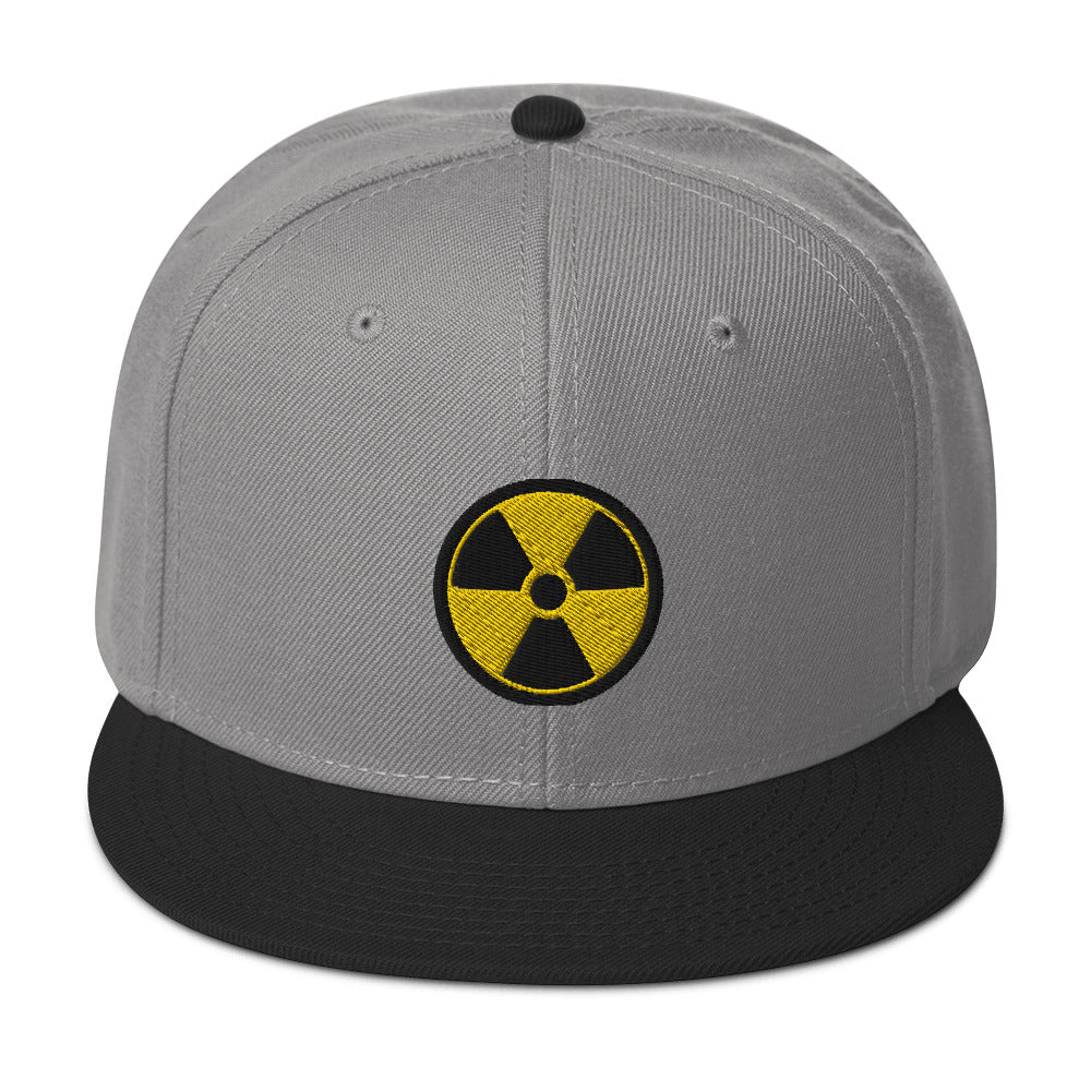 Radioactive Sign Embroidered Doomsday Prepper Flat Bill Cap Snapback Hat