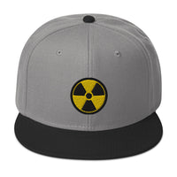 Radioactive Sign Embroidered Doomsday Prepper Flat Bill Cap embroidered snapback hat, product image 31