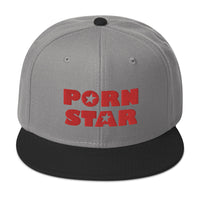 Red Porn Star Logo Embroidered Flat Bill Cap embroidered snapback hat, product image 31