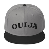 Black Ouija Spirit Board Words Embroidered Flat Bill Cap embroidered snapback hat, product image 32