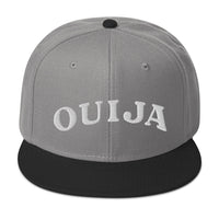 White Ouija Spirit Board Words Embroidered Flat Bill Cap embroidered snapback hat, product image 30