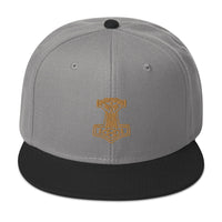 Sepia Tone Odin War Hammer Norse Mythology Embroidered Flat Bill Cap embroidered snapback hat, product image 31