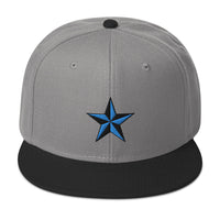 Blue Nautical North Star Embroidered Flat Bill Cap embroidered snapback hat, product image 31