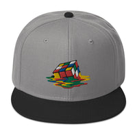 Melting Speed Cube Gaming Puzzle Box Embroidered Flat Bill Cap embroidered snapback hat, product image 31