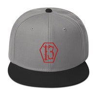 Red Coffin Number 13 Goth # Thirteen Embroidered Flat Bill Cap embroidered snapback hat, product image 31