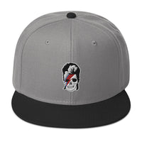 Lightning Bolt Skull David Bowie Embroidered Flat Bill Cap embroidered snapback hat, product image 31