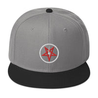 Lightning Bolt Inverted Pentagram Occult Embroidered Flat Bill Cap embroidered snapback hat, product image 31