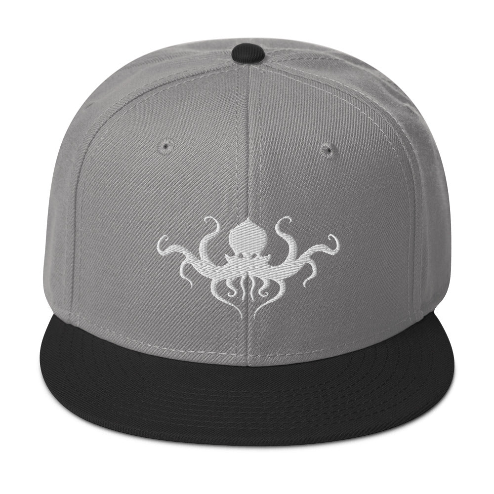 Horror Beast Cthulhu Embroidered Flat Bill Cap Snapback Hat