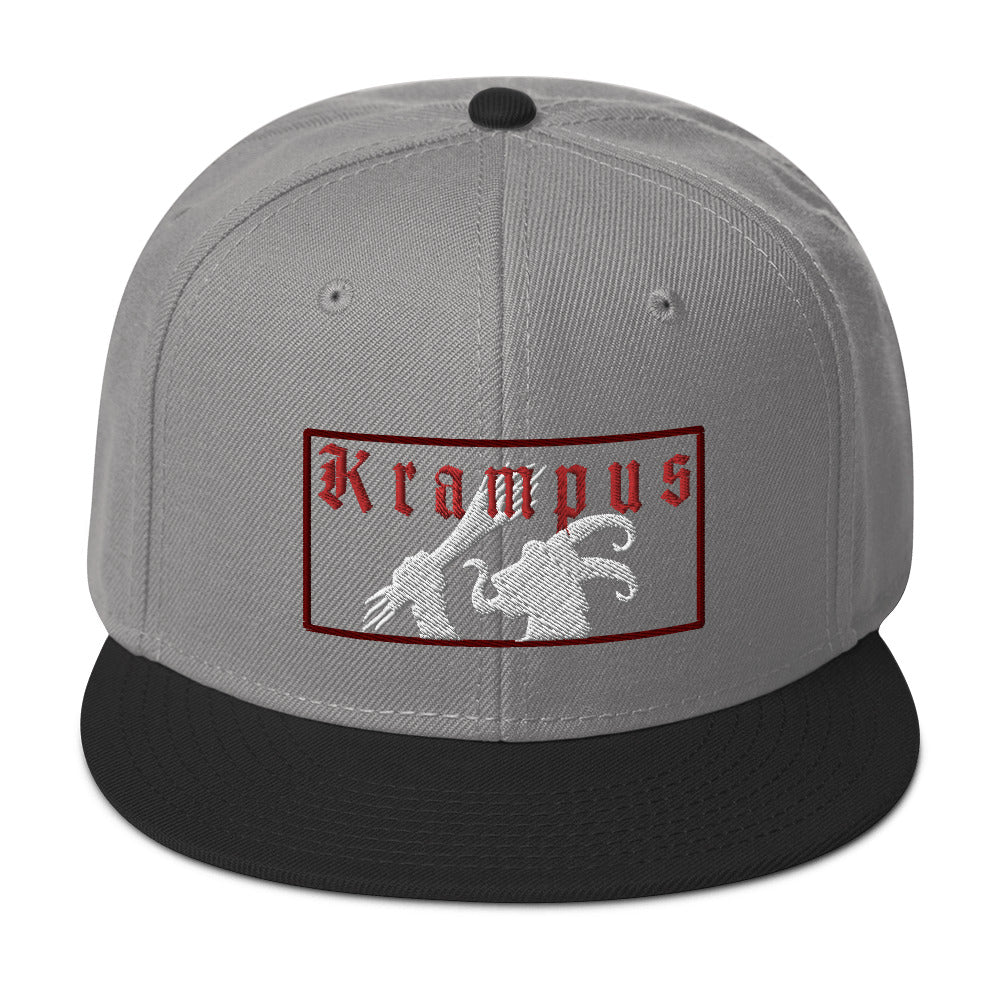 Gruss Vom Krampus Embroidered Flat Bill Cap Snapback Hat
