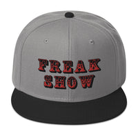 Red Circus Freak Show Embroidered Flat Bill Cap embroidered snapback hat, product image 31