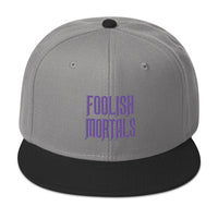 Purple Foolish Mortals Haunted Mansion Embroidered Flat Bill Cap embroidered snapback hat, product image 31