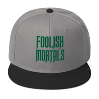 Green Foolish Mortals Haunted Mansion Embroidered Flat Bill Cap embroidered snapback hat, product image 32