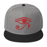 Red Eye of Ra Egyptian Goddess Embroidered Flat Bill Cap embroidered snapback hat, product image 31