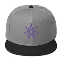 Purple Elven Star Witchcraft Symbol Embroidered Flat Bill Cap embroidered snapback hat, product image 31