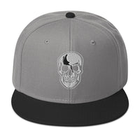 Death Skull Embroidered Horror Style Flat Bill Cap embroidered snapback hat, product image 31