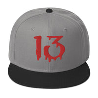 Bloody Number Thirteen 13 Lucky Halloween Embroidered Flat Bill Cap embroidered snapback hat, product image 31