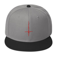 Red Inverted Cross Black Metal Style Embroidered Flat Bill Cap embroidered snapback hat, product image 31