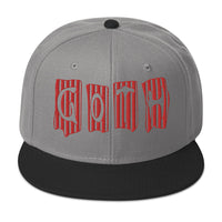 Black and Red Vertical Stripe Goth Embroidered Flat Bill Cap embroidered snapback hat, product image 31