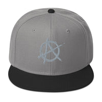 Grey Anarchy Sign Punk Rock Chaos Embroidered Flat Bill Cap embroidered snapback hat, product image 31
