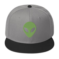 Alien Face Little Green Men Embroidered Flat Bill Cap embroidered snapback hat, product image 31