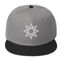 White 8 Point Star Octagram Anu God Embroidered Flat Bill Cap embroidered snapback hat, product image 31