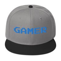 8 Bit Gamer Embroidered Flat Bill Cap embroidered snapback hat, product image 31