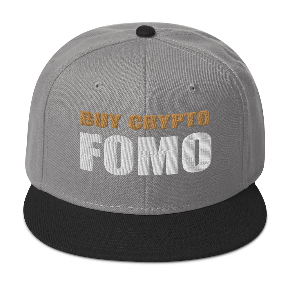 Buy Crypto Now and FOMO In Bitcoin Ethereum Flat Bill Cap Snapback Hat