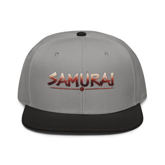 Anime Samurai Warrior Embroidered Flat Bill embroidered snapback hat, product image 1