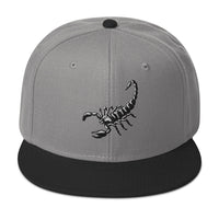 Scorpion Deadly Sting Flat Bill Cap embroidered snapback hat, product image 1