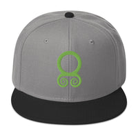 Green Viking Troll Cross Norse Flat Bill Cap embroidered snapback hat, product image 9