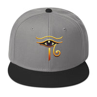 Sun God Eye of Ra Egyptian Occult Flat Bill Cap embroidered snapback hat, product image 9