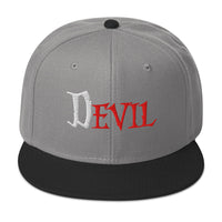 The Devil Is Evil Snapback – Occult Flat Bill Cap, Gothic Horror Embroidered Hat Dark Alt Black Metal Fashion embroidered snapback hat, product image 9
