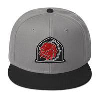 Dying Red Rose embroidered snapback hat, product image 7