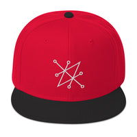 White Sigil of Fallen Angel Azazel Occult Symbol Embroidered Flat Bill Cap embroidered snapback hat, product image 21