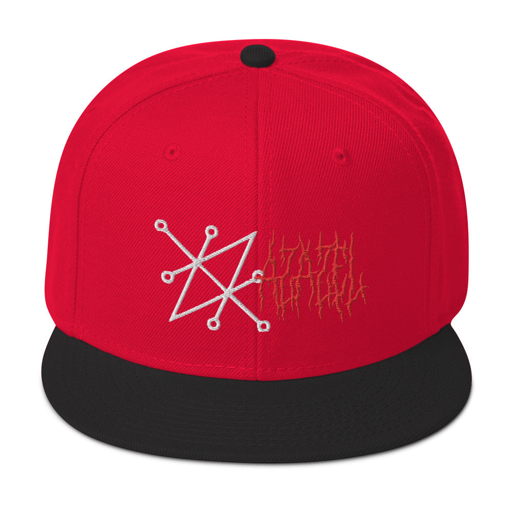 Sigil of Azazel Demon Occult Symbol Embroidered Flat Bill Cap Snapback Hat