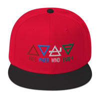 Four Elements of Matter: Fire, Water, Wind, Earth Embroidered Flat Bill Cap embroidered snapback hat, product image 21