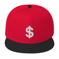 The Almighty US Dollar Sign Symbol of Money Embroidered Flat Bill Cap embroidered snapback hat, product image 20