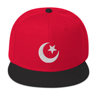 Star and Crescent Moon Ancient Symbol Embroidered Flat Bill Cap embroidered snapback hat, product image 21