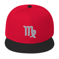 Zodiac Sign Virgo Embroidered Flat Bill Cap embroidered snapback hat, product image 21