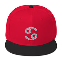 Zodiac Sign Cancer Embroidered Flat Bill Cap embroidered snapback hat, product image 20