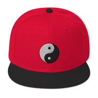 Yin and Yang Chinese Symbol Embroidered Flat Bill Cap embroidered snapback hat, product image 21