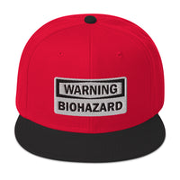 Warning Sign Bio Hazard Zombie Apocalypse Embroidered Flat Bill Cap embroidered snapback hat, product image 22