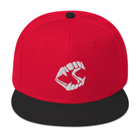 White Vampire Novelty Halloween Fangs Embroidered Flat Bill Cap embroidered snapback hat, product image 22