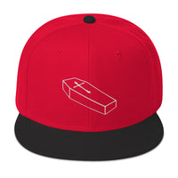 White Toe Pincher Coffin with Cross Embroidered Flat Bill Cap embroidered snapback hat, product image 21