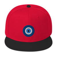 The Evil Eye Classic Embroidered Flat Bill Cap embroidered snapback hat, product image 22