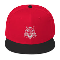 Samurai Warrior Mask Embroidered Flat Bill Cap embroidered snapback hat, product image 21