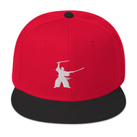 Samurai Two Sword Technique Embroidered Flat Bill Cap embroidered snapback hat, product image 22